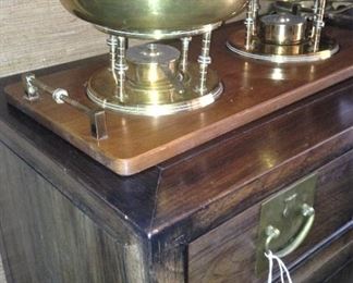 Wooden and brass tray