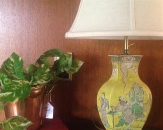 Yellow Asian style lamp