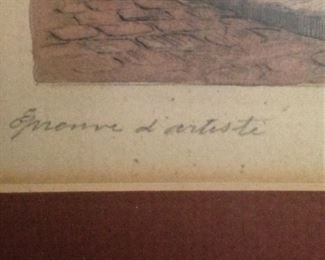 " Epreuve d' Artiste "