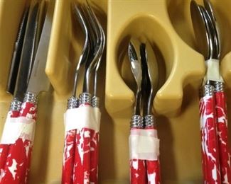 Fun red & white flatware