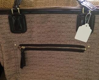 Coach purse with patent leather trim