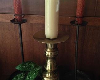 One of many brass candle holders