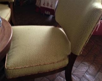 One of 6 matching custom upholstered chairs