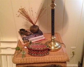 Small wicker side table
