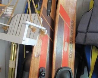 several pairs of skis