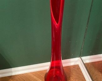 Mid Century Viking Glass Stretch Floor Vase