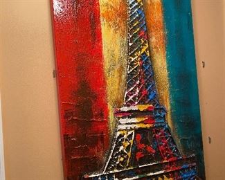 Acrylic Painting of Eiffel Tower Paris 