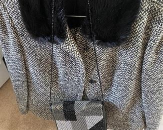 Vintage Reinie Wolle  Suit Tacker Fur Collar/Skirt