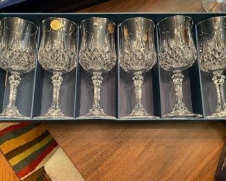 Cristal D' Arques Long Champ Water Goblets in Box