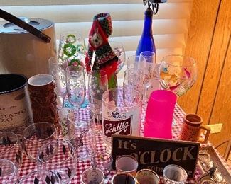 Various Wine Glasses. Shot Glasses