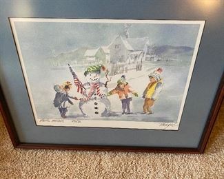 Tom Lynch Patriotic Innocence Pencil Signed Numbered, with COA. Framed 