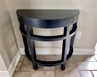 Black half moon accent table