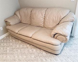 white off white leather sofa