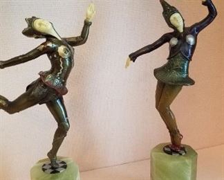 Pair of Egyptian revival Art Deco statues