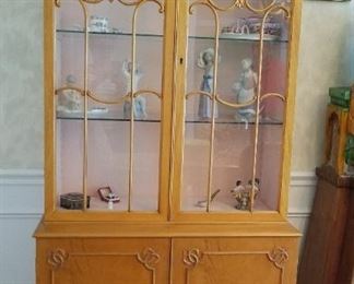 Pair of lighted display cabinets