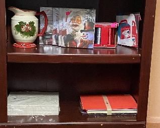 Upright Bookcase Cabinet, Christmas Décor 