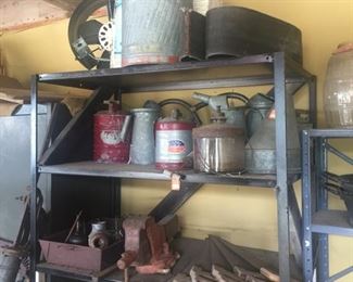 lots galavanized stuff-old oil cans