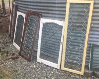 leaded glass windows-by the pair