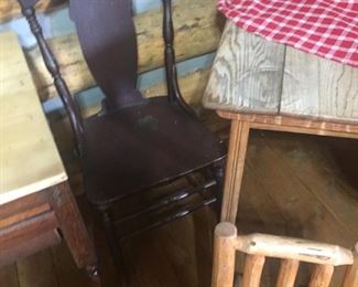 lots of antique chairs--singles and sets