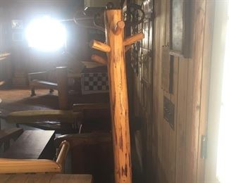 log coat rack