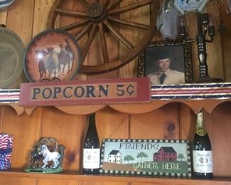 country decor and wagon wheel
