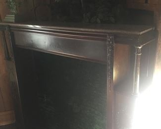 Bad pic of fab marble top fireplace mantle surround-
