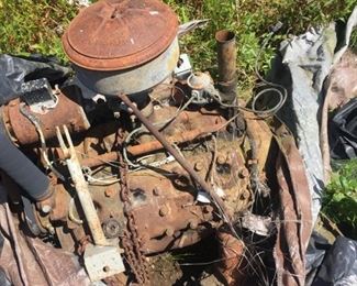 old engine in field