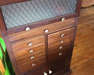 Fantastic dental cabinet with original pulls