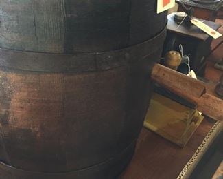 fab barrel with spigot--barrels everywhere on property