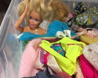 and then the Barbies-and original clothes 1980s era