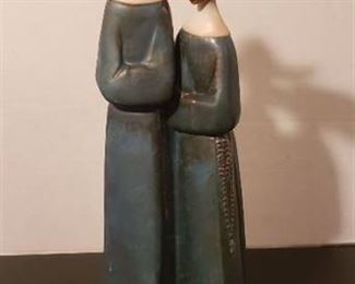 Lladro #2075 Two Nuns Gres Religious, 13.5" Tall - with original box