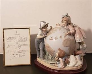 Lladro #5847 The Voyage of Columbus, 9.5" Tall x 9.75" Wide x 7" Deep w/wood base - with original box #5752/7500