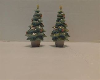 2 - Lladro #6261 Christmas Trees, 5" Tall - with original boxes