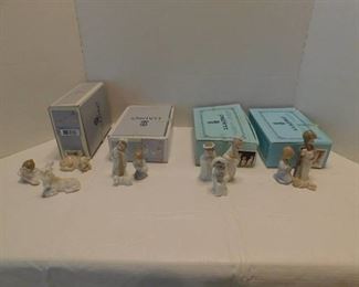 4 sets of Lladro Nativity Ornaments - #5657 Mini Holy Family, #5729 Mini 3 Kings, #5809 Mini Holy Shepherds, #6095 Mini Pesebre with - all with original boxes