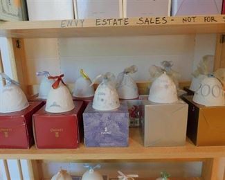 Lladro Porcelain Christmas Annual Bells 2000-2009 with boxes, 10pcs