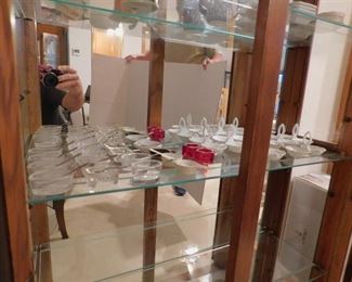 Vintage Clear,Colored Glass & Porcelain Salt Dips & Spoons - 4 Mother of Pearl Spoons, 5 Stainless Steel Spoons, 8 Sterling Spoons, Plus 8 porcelain handled dips w/4 spoons