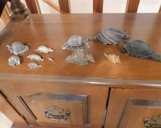 11 Armadillo Figurines - 6 Pewter, 3 Carved Soapstone, 2 Resin