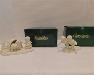 2 Department 56 Snowbabies Figurines - We Make a Great Pair & Look What I Found - 3.75" Tall, with original boxes