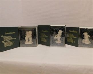 3 Department 56 Snowbabies Figurines - I Need a Hug, Let's Go Skating, Now I Lay Me Down to Sleep - 4.5" Tall, with original boxes