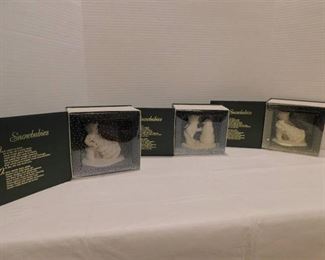 3 Department 56 Snowbabies Figurines - Why Don't You Talk to Me, 2 - I'll Put Up the Tree - 4.5" Tall, with original boxes