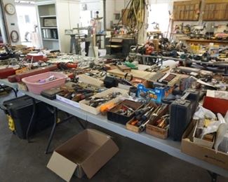 Hugh shop full of tools, wood working, mechanic , masonry, carpentry, auto body repair.