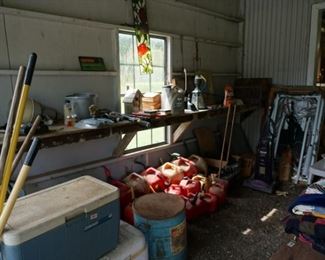 Excersise equipment, gas cans, More misc