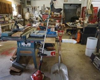 Mao Shan 10" table saw, snow shovel