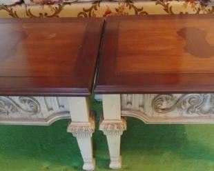 Pair of Side Tables 23" by 18" by 15" Asking $99.00 for the pair. 1 Table has damage (rings) on the top