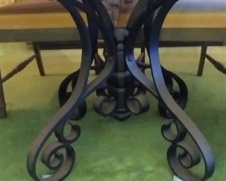 Retro Dining Room Suite: Dining Table with (2) Leaves 12" each 68" with Leaves by 34", (1) Arm Chairs, (5) Armless Chairs. Asking $275.00 China Cabinet 55" by 78.5" by 17". Asking $200.00 and Buffet 48" by 20.5" by 28.5" Asking $175.00