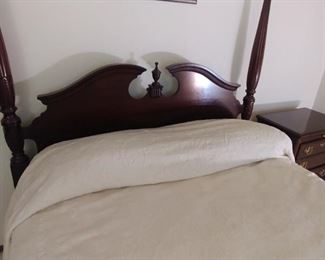 Queen 4 Poster Bedroom Suite including Queen Headboard and Footboard Asking $300.00, Nightstand Asking $79.00 And Dresser and Mirror Asking $375.00 Lift Bed and Queen Mattress Asking $195.00