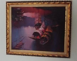 Oil Painting in Gilt Frame Signed Unreadable 29" by 24.5" Asking $259.00