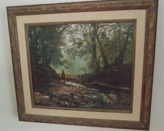 Oil Landscape Framed by Carla Perry 33" by 29" Asking $495.00