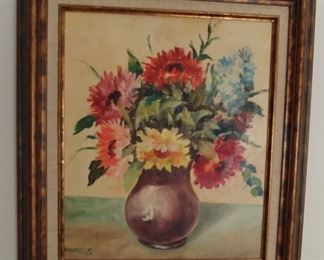 Oil Painting Framed (B) Signed by Bokros K 1968 14.4" by 16" Asking $75.00
