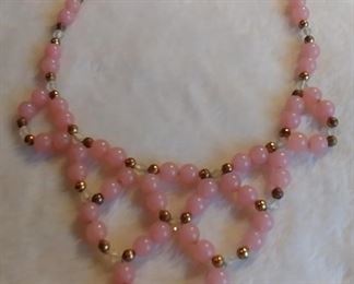2. Pink Bead with Gold Accents Choker Asking $29.00